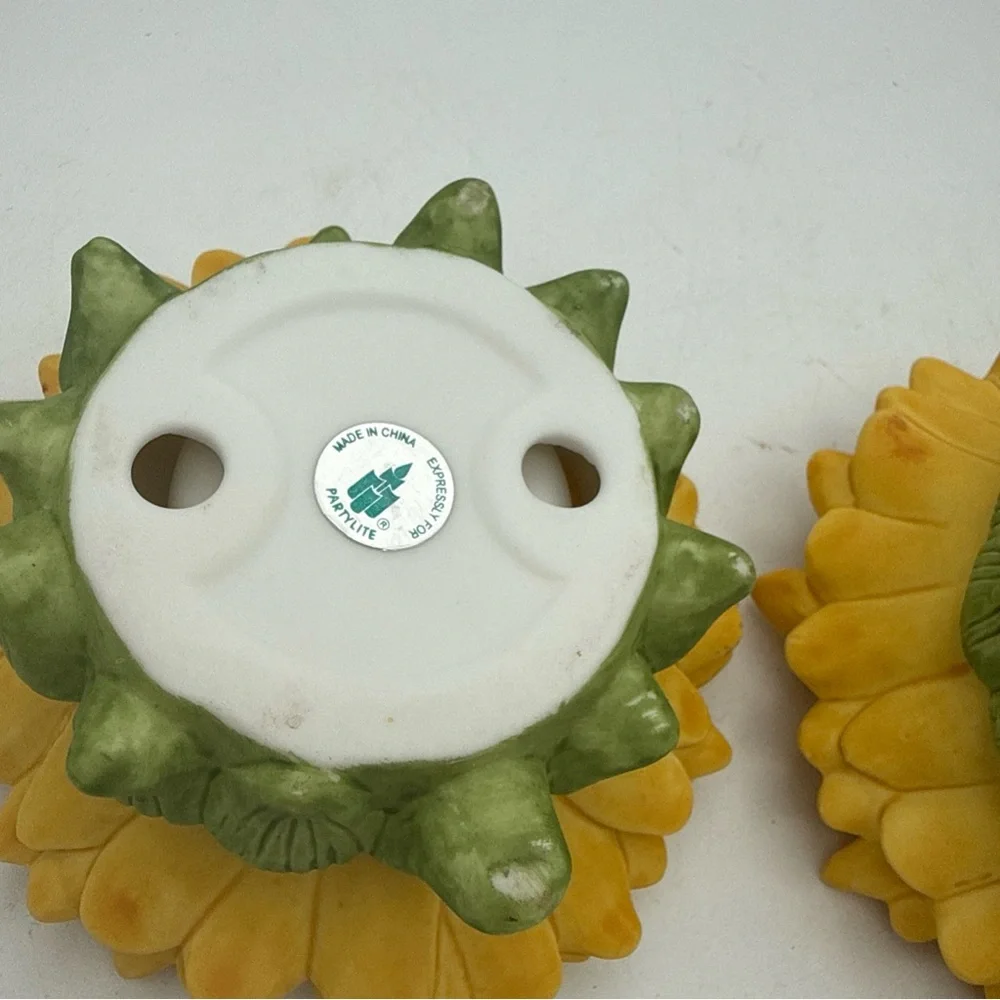 2 PartyLite Sunflower Buddies Ladybug Butterfly Tealight  Candle Holders - Picture 7 of 8